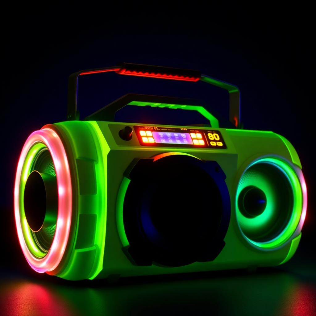 Block Party — 80W boombox with LED rings